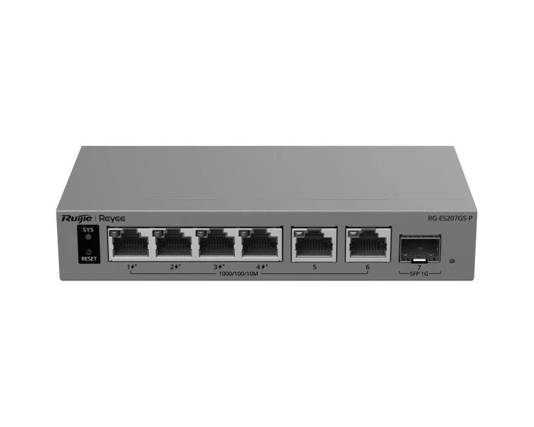 Ruijie RG-ES207GS-P PoE Комутатор 6 портів керований хмарно