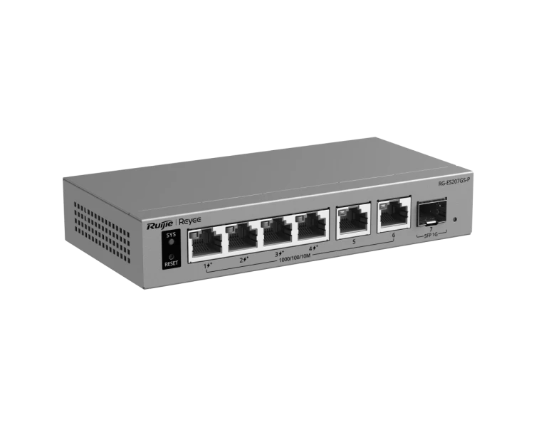 Ruijie RG-ES207GS-P PoE Комутатор 6 портів керований хмарно