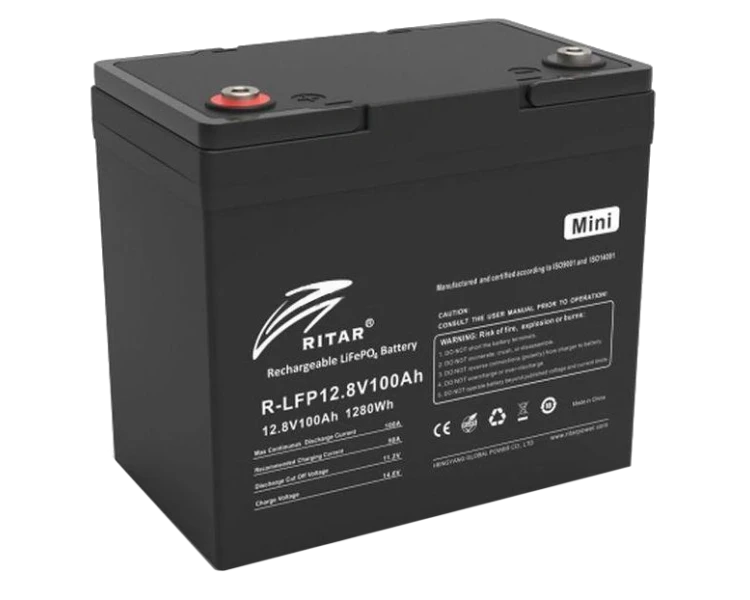 Ritar R-LFP12.8V100AH-MINI LiFePo4 12 В 100 A•год Літієва акумуляторна батарея