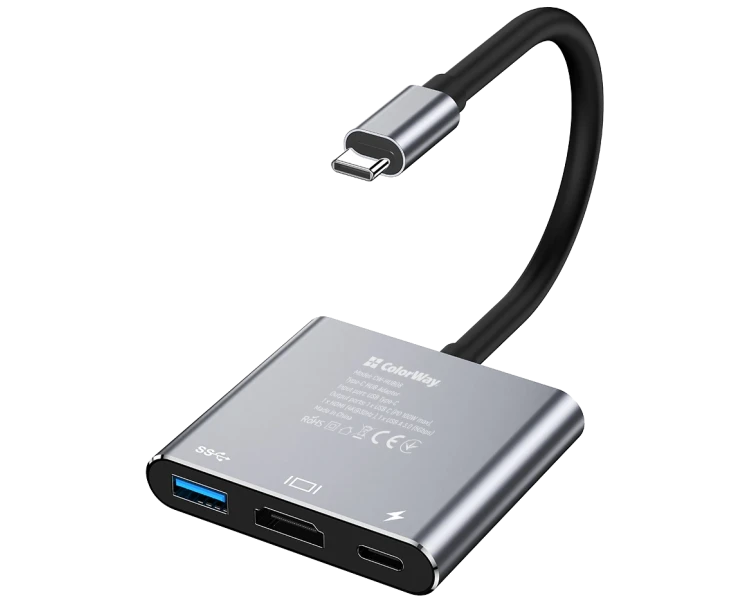 СolorWay CW-HUB08 100W/USB3.0/HDMI 4К USB хаб (док-станція)