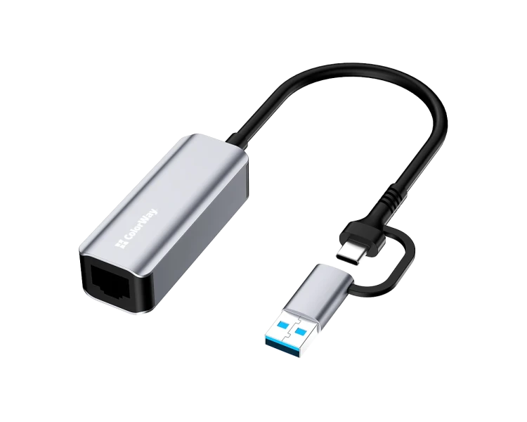 ColorWay CW-AD-CRG USB-A/USB-С 3.0 - RJ45 Gigabit Ethernet Адаптер мережевий
