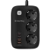 СolorWay CW-CHE34PDB 3 розетки/4USB GaN3 Pro PD Мережевий фільтр