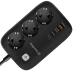 СolorWay CW-CHE34PDB 3 розетки/4USB GaN3 Pro PD Мережевий фільтр