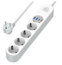 СolorWay CW-CHE44PDW 4 розетки/4USB 20W Мережевий фільтр