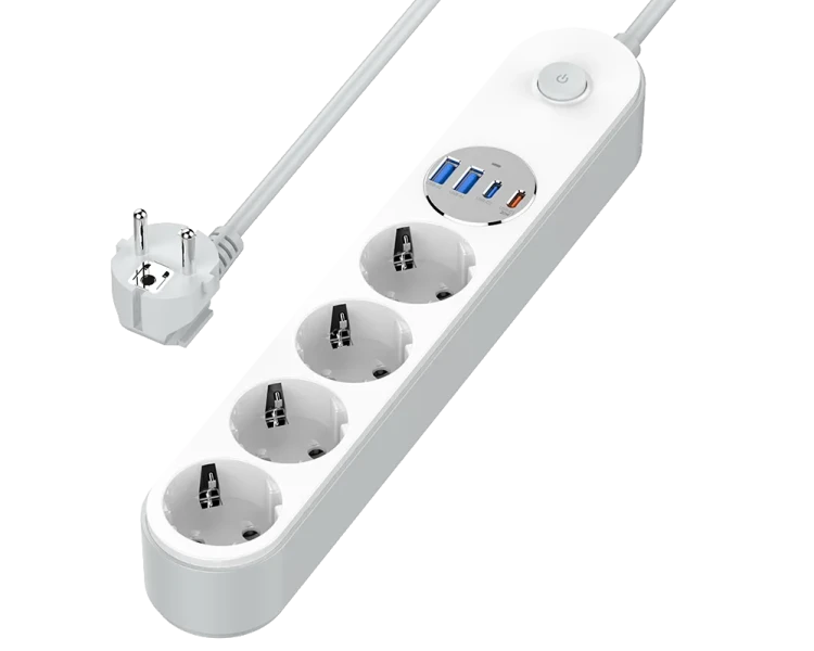 СolorWay CW-CHE44PDW 4 розетки/4USB 20W Мережевий фільтр
