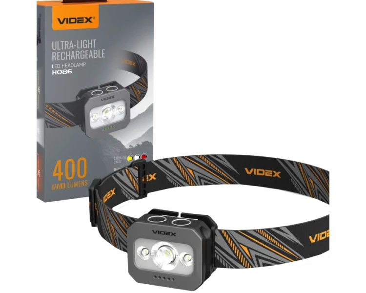 VIDEX VLF-H086 400Lm 5000K Налобний світлодіодний ліхтарик