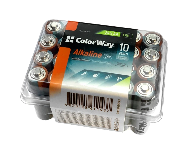 СolorWay Alkaline Power лужні AA (24шт) plastic box Батарейки