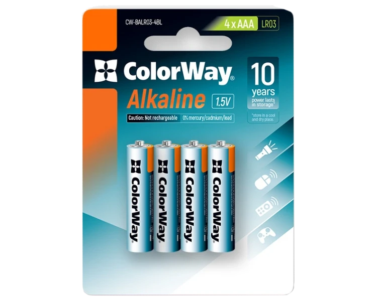 СolorWay Alkaline Power лужні AAA (4 шт) blister Батарейки