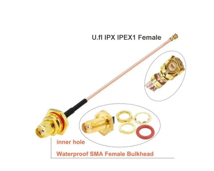 Пигтейл IPX U.fl длиной RG178 SMA female Waterproof