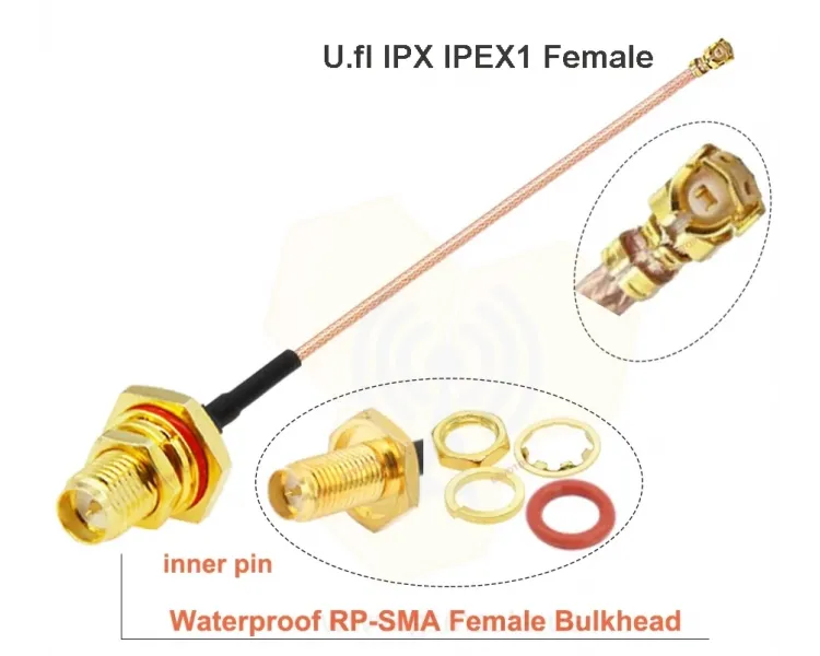 Пігтейл 15 см RG178 RP-SMA female/IPX U.fl