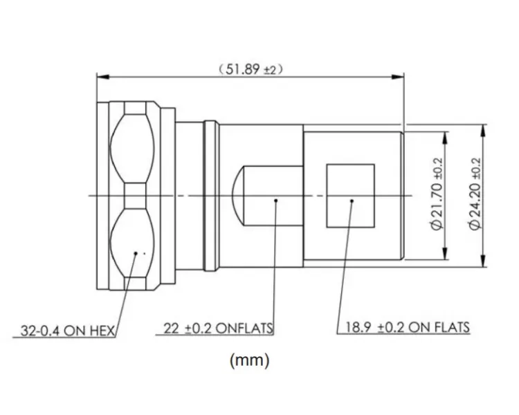 Роз'єм AFB5-8 Amphenol DIN male для 1/2 Coaxial Cable