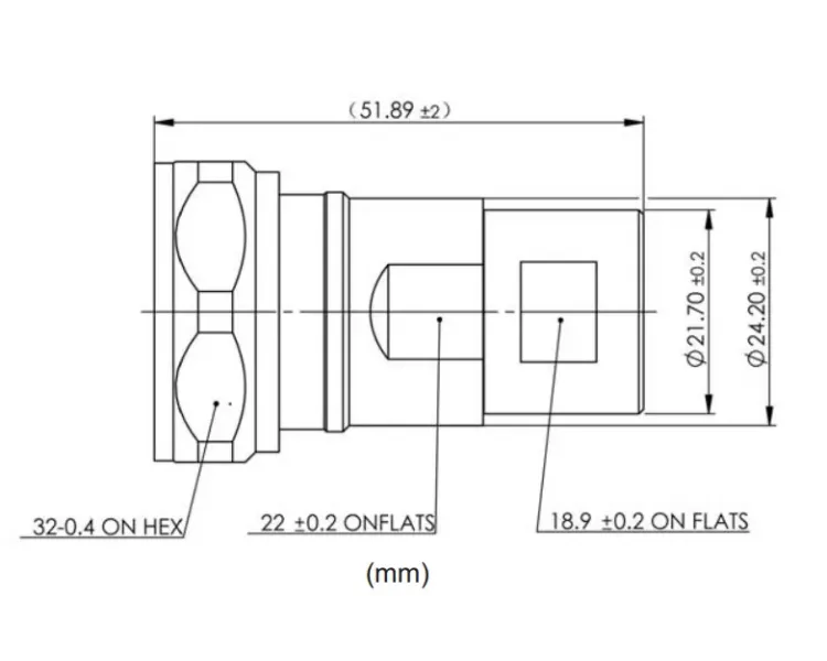 Разъем AFB5-8 Amphenol DIN male для 1/2 Coaxial Cable