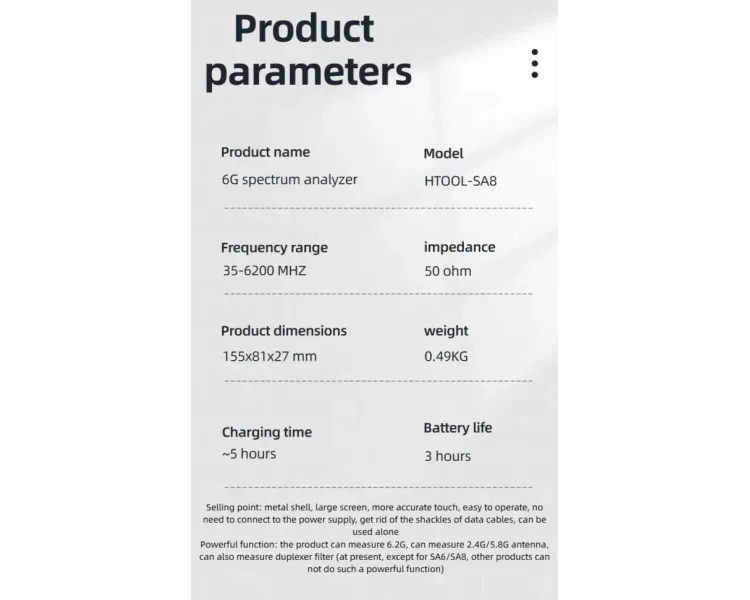 Аналізатор спектру HTOOL-SA8 із вбудованим генератором