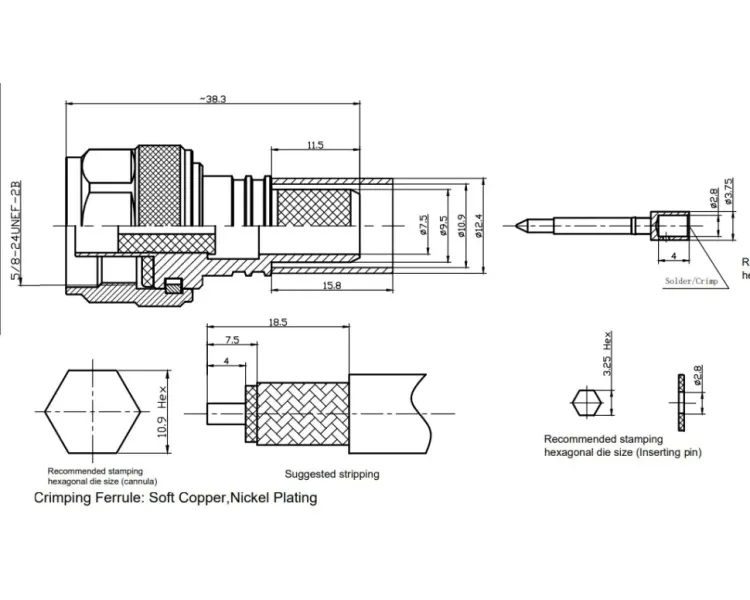 N-male для RG-8 MyCell NP-8 обтиск