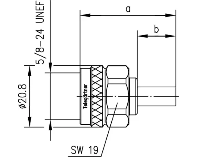 Роз'єм ВЧ N-male RG58 Telegartner J01020A0108