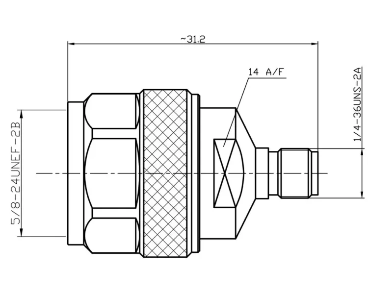 Адаптер N male - SMA female MyCell