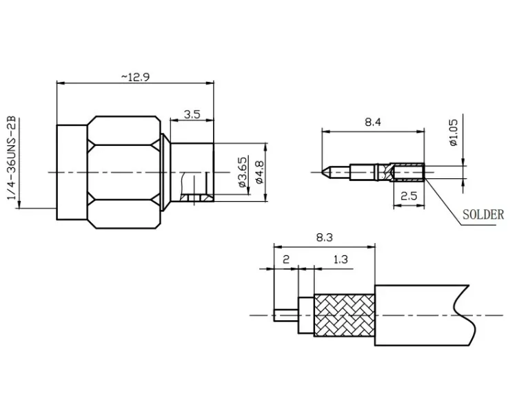SMA-male RG141 пайка MyCell