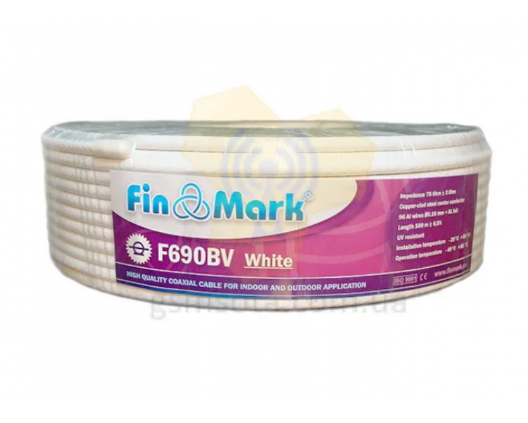 ТВ кабель FinMark F 690 BV white бухта 100 м