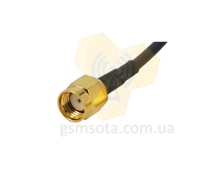 Реверсивный разъем SMA (папа, штекер) для кабеля RG-174 пайка