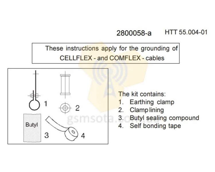 Комплект заземления RFS CELLFLEX EAR-14-L для фидера 1/4