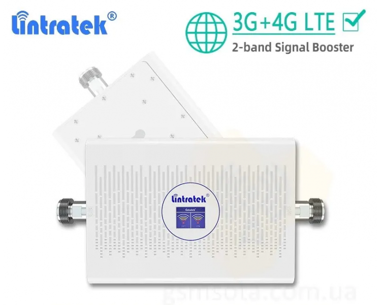 Комплект усилителя Lintratek KW23C-GD с антеннами и кабелем.