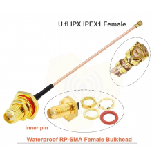 Пигтейл длиной 10 см RG178 RP-SMA female/IPX U.fl
