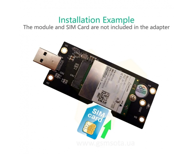 Адаптер NGFF M.2 до USB 3.0 із слотом для SIM-карт