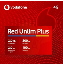 Стартовый пакет «Vodafone Red Unlim Plus» Безлимит от Vodafone