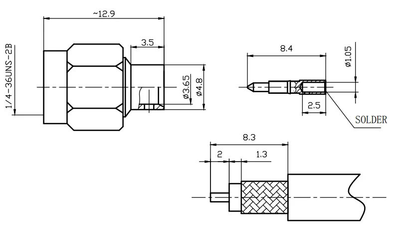 SMA-male конектор RG141 RG402 MyCell